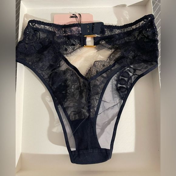 NWT Agent Provocateur Violetta Navy Panties Full Brief AP Size 2 Offer’s Welcome - Picture 5 of 6